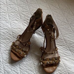 Vince Camuto Tan Studded Heels